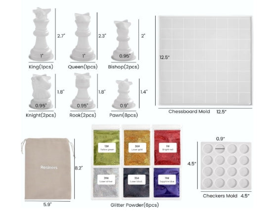 Custom Resin Chess Set – Handmade & Fully Personalized